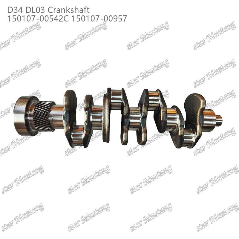 D34 DL03 इंजन क्रैंकशाफ्ट 150107-00542C 150107-00957 DOOSAN DAEWOO इंजन स्पेयर पार्ट्स के लिए