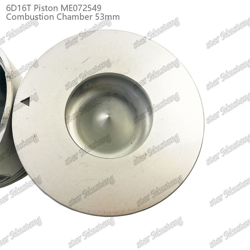 6D16T-24V इंजन पिस्टन कक्ष आकार 53 मिमी 3kx2.5x4 मिमी पिन छेद 38 मिमी ME072549 मित्सुबिशी इंजन स्पेयर पार्ट्स के लिए