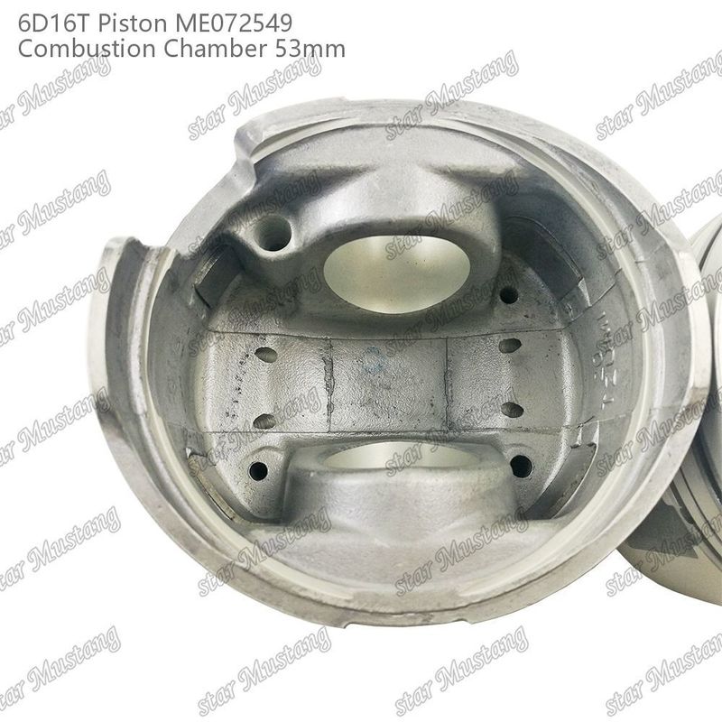 6D16T-24V इंजन पिस्टन कक्ष आकार 53 मिमी 3kx2.5x4 मिमी पिन छेद 38 मिमी ME072549 मित्सुबिशी इंजन स्पेयर पार्ट्स के लिए