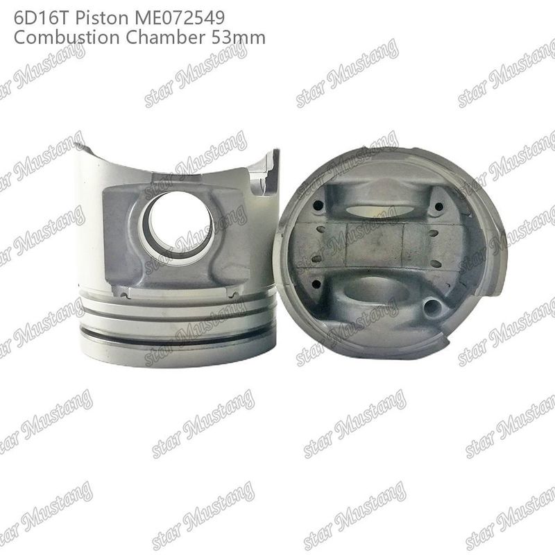 6D16T-24V इंजन पिस्टन कक्ष आकार 53 मिमी 3kx2.5x4 मिमी पिन छेद 38 मिमी ME072549 मित्सुबिशी इंजन स्पेयर पार्ट्स के लिए