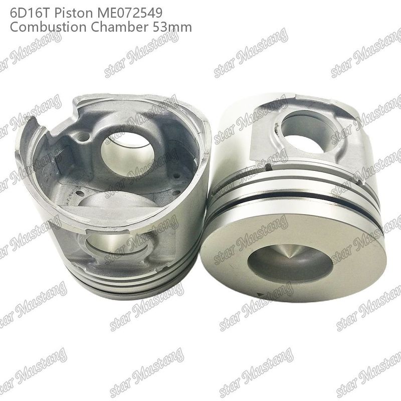 6D16T-24V इंजन पिस्टन कक्ष आकार 53 मिमी 3kx2.5x4 मिमी पिन छेद 38 मिमी ME072549 मित्सुबिशी इंजन स्पेयर पार्ट्स के लिए