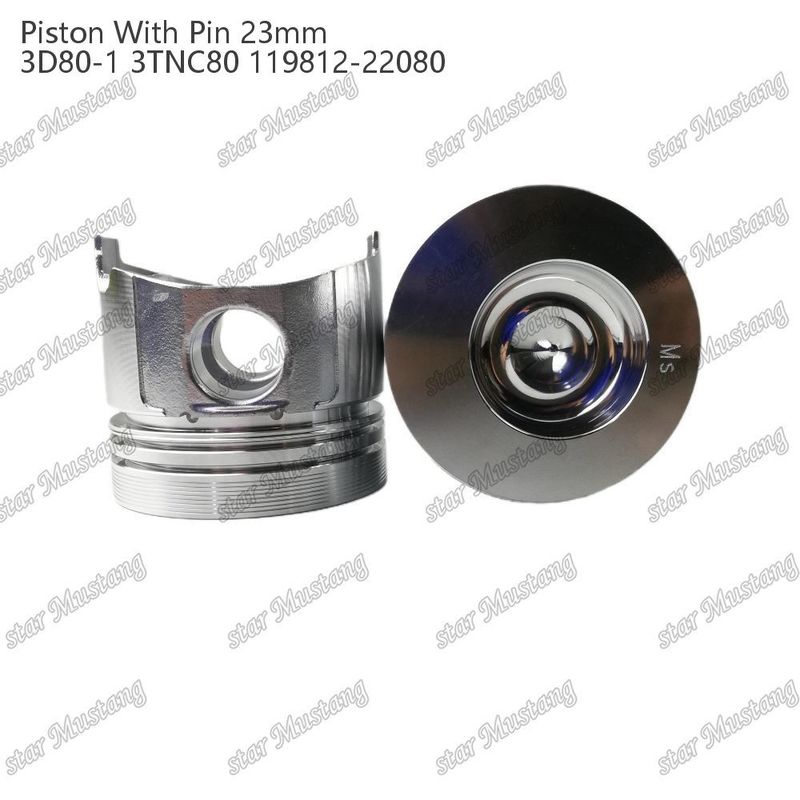 पिस्टन 3D80-1 3TNC80 पिन आकार 23 मिमी 119812-22080 Yanmar डीजल इंजन मरम्मत भागों के लिए