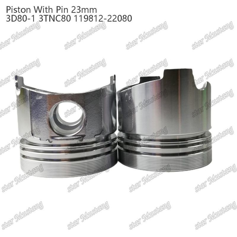 पिस्टन 3D80-1 3TNC80 पिन आकार 23 मिमी 119812-22080 Yanmar डीजल इंजन मरम्मत भागों के लिए