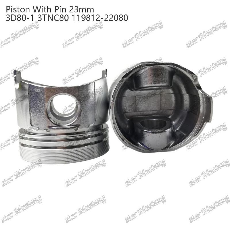 पिस्टन 3D80-1 3TNC80 पिन आकार 23 मिमी 119812-22080 Yanmar डीजल इंजन मरम्मत भागों के लिए