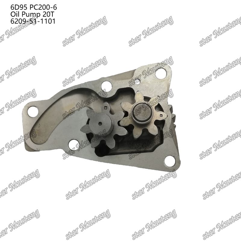 कुमात्सु इंजन स्पेयर पार्ट्स के लिए तेल पंप 6D95 PC200-6 20T 6209-51-1101