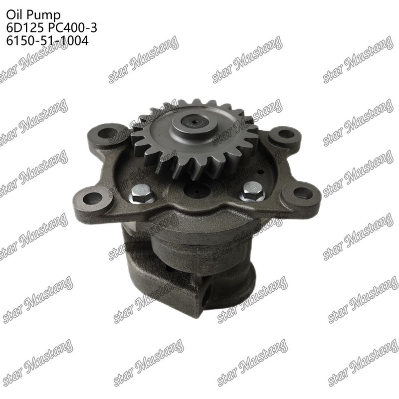 तेल पंप 6D125 PC400-3 फ्लैट 6150-51-1004 कुमात्सु इंजन स्पेयर पार्ट्स के लिए