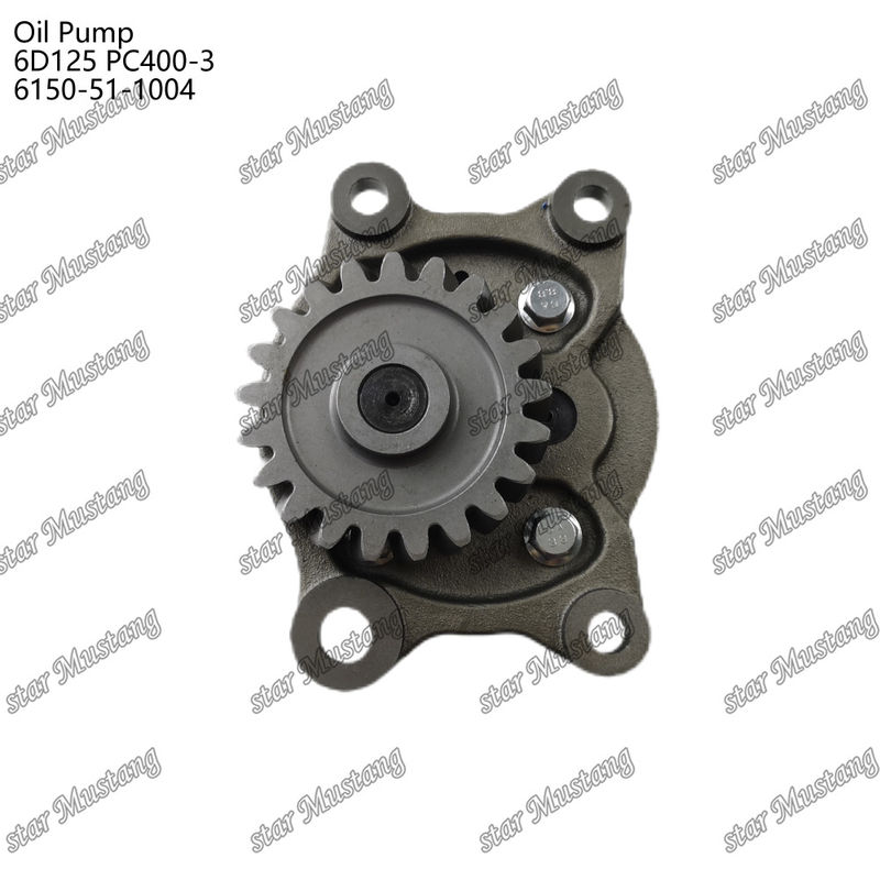 तेल पंप 6D125 PC400-3 फ्लैट 6150-51-1004 कुमात्सु इंजन स्पेयर पार्ट्स के लिए