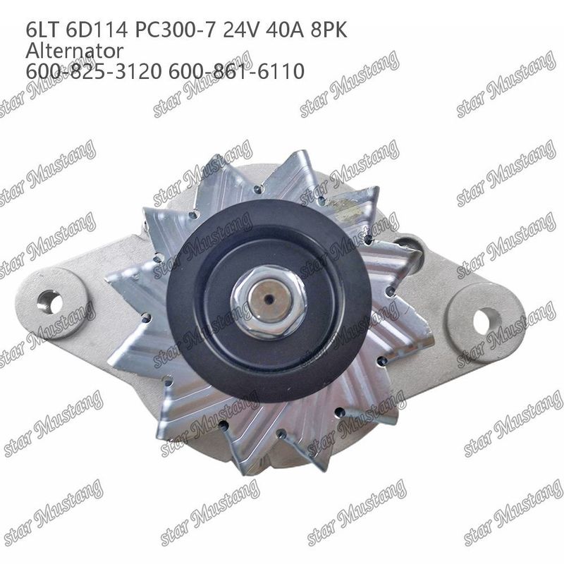 अल्टरनेटर 6LT 6D114 PC300-7 24V 40A 8PK 600-825-3120 600-861-6110
