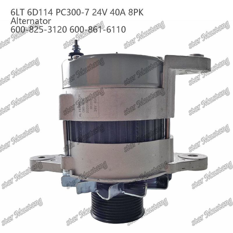 अल्टरनेटर 6LT 6D114 PC300-7 24V 40A 8PK 600-825-3120 600-861-6110