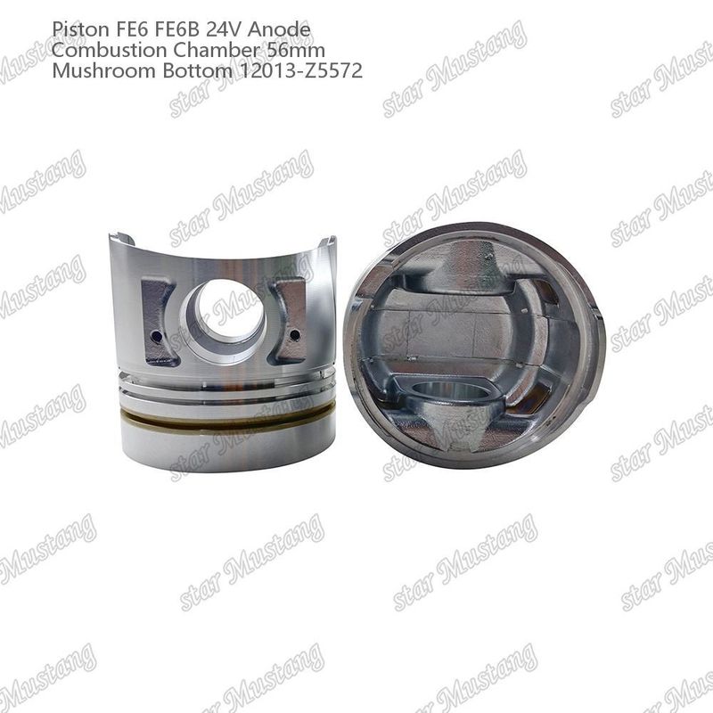 पिस्टन FE6 FE6B 24V दहन कक्ष 56 मिमी निसान इंजन स्पेयर पार्ट्स के लिए मशरूम तल एनोड 12013-Z5572