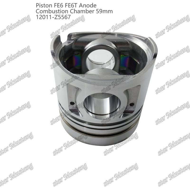 पिस्टन FE6 FE6T दहन कक्ष 59 मिमी तीखी तल एनोड 3x2x4 मिमी 12011-Z5567 मित्सुबिशी इंजन स्पेयर पार्ट्स के लिए