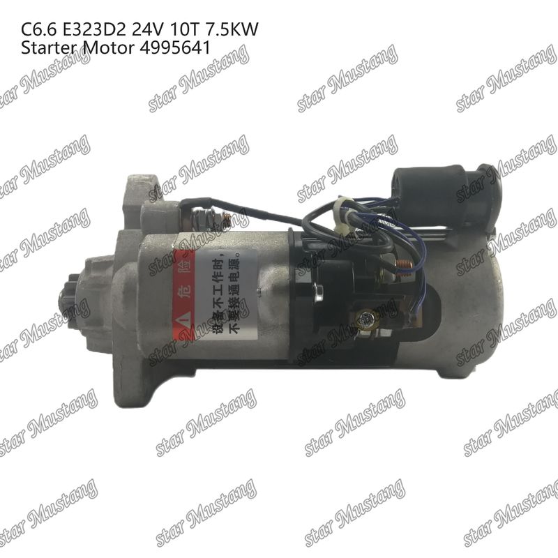 इंजन स्टार्टर मोटर C6.6 E323D2 24V 10T 7.5KW 4995641 कैटरपिलर इंजन स्पेयर पार्ट्स के लिए
