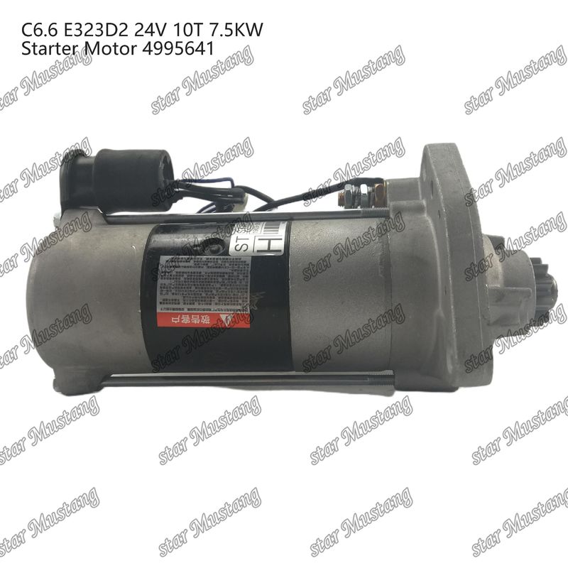 इंजन स्टार्टर मोटर C6.6 E323D2 24V 10T 7.5KW 4995641 कैटरपिलर इंजन स्पेयर पार्ट्स के लिए