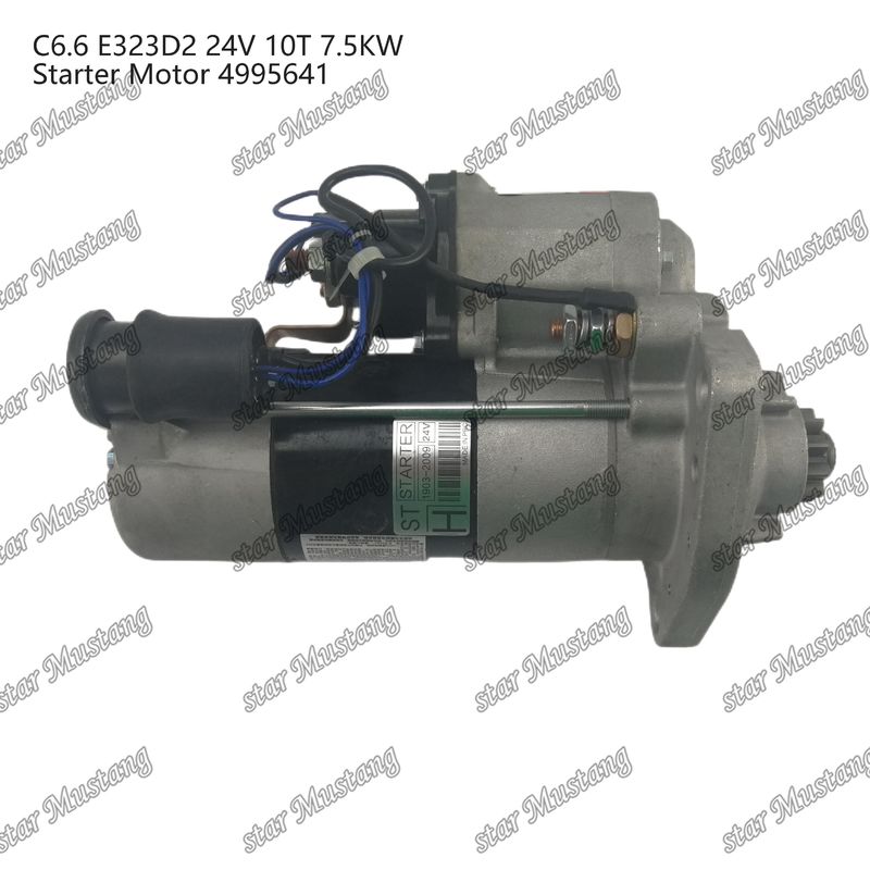 इंजन स्टार्टर मोटर C6.6 E323D2 24V 10T 7.5KW 4995641 कैटरपिलर इंजन स्पेयर पार्ट्स के लिए