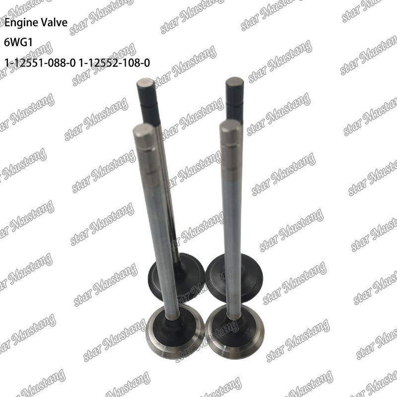 वाल्व 6WG1 IN 1-12551-088-0 EX 1-12552-108-0 Isuzu इंजन स्पेयर पार्ट्स के लिए उपयुक्त