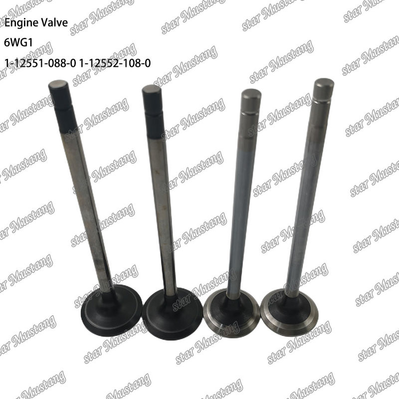 वाल्व 6WG1 IN 1-12551-088-0 EX 1-12552-108-0 Isuzu इंजन स्पेयर पार्ट्स के लिए उपयुक्त