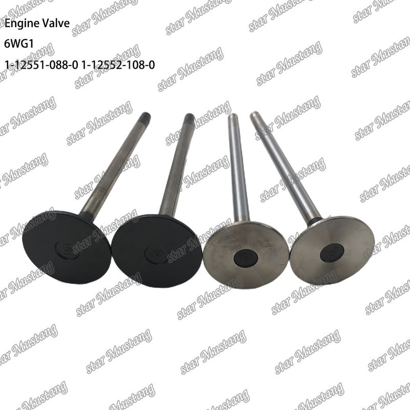 वाल्व 6WG1 IN 1-12551-088-0 EX 1-12552-108-0 Isuzu इंजन स्पेयर पार्ट्स के लिए उपयुक्त