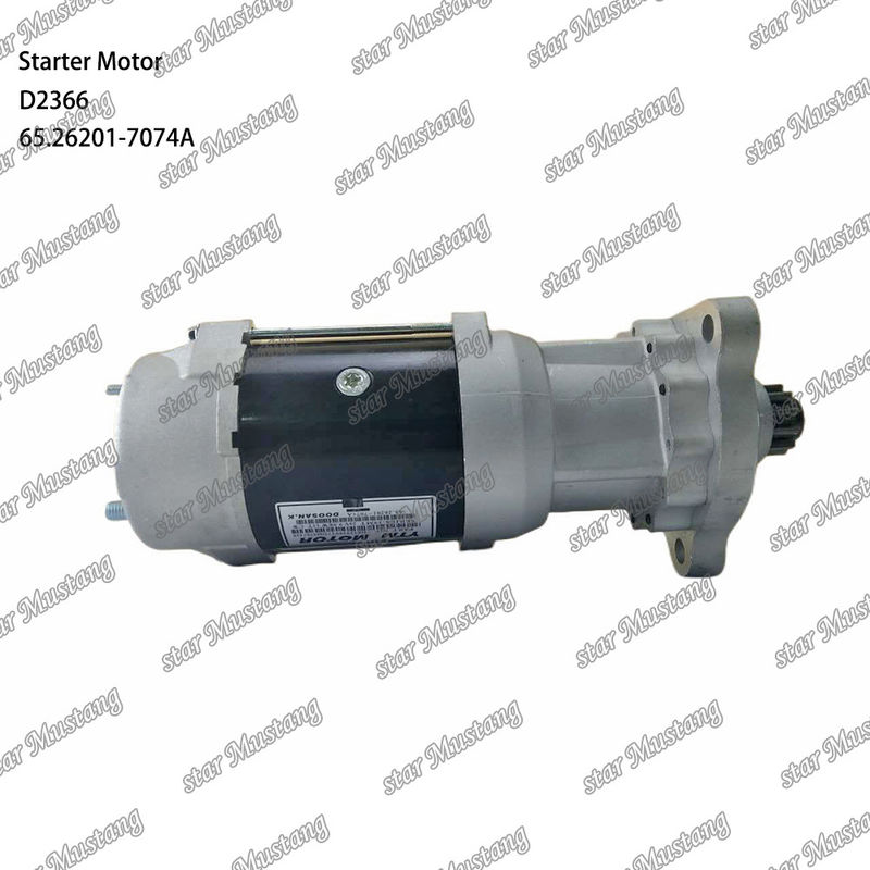 D2366 इंजन स्टार्टर मोटर 39MT 24V 9.0KW 11T 65.26201-7074A DOOSAN DAEWOO इंजन स्पेयर पार्ट्स के लिए