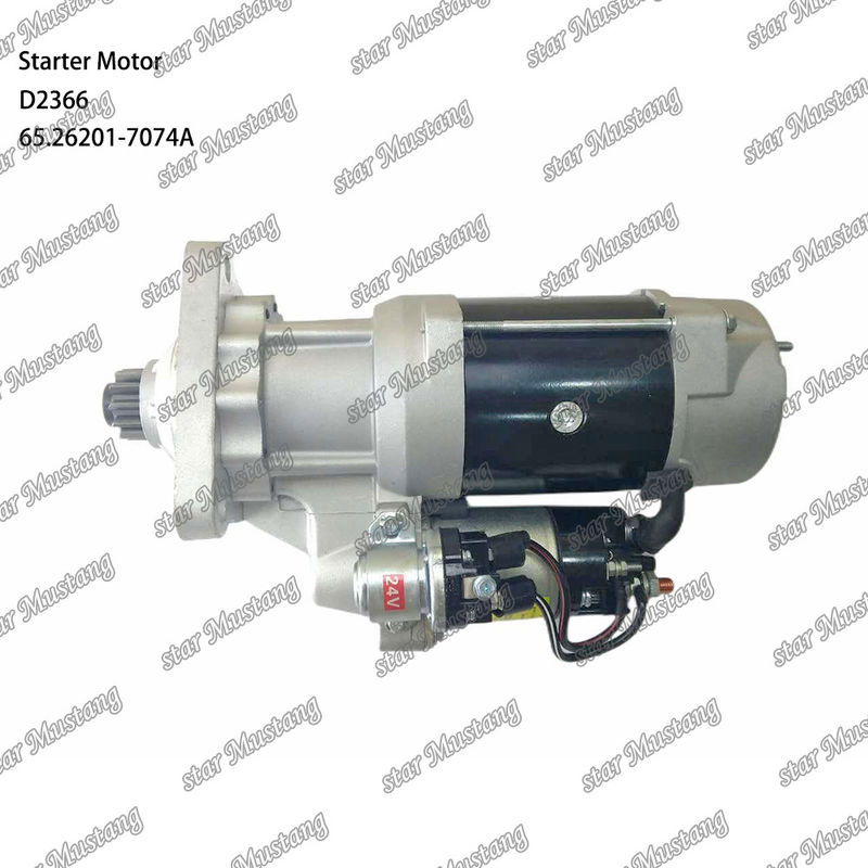 D2366 इंजन स्टार्टर मोटर 39MT 24V 9.0KW 11T 65.26201-7074A DOOSAN DAEWOO इंजन स्पेयर पार्ट्स के लिए