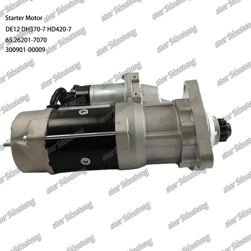 DE12 DH370-7 HD420-7 इंजन स्टार्टर मोटर 24V 11T 9KW 65.26201-7070 300901-00009 DOOSAN DAEWOO इंजन स्पेयर पार्ट्स के लिए