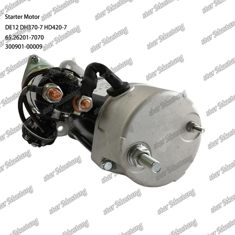 DE12 DH370-7 HD420-7 इंजन स्टार्टर मोटर 24V 11T 9KW 65.26201-7070 300901-00009 DOOSAN DAEWOO इंजन स्पेयर पार्ट्स के लिए