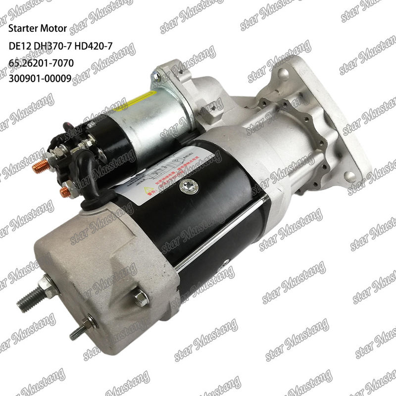DE12 DH370-7 HD420-7 इंजन स्टार्टर मोटर 24V 11T 9KW 65.26201-7070 300901-00009 DOOSAN DAEWOO इंजन स्पेयर पार्ट्स के लिए