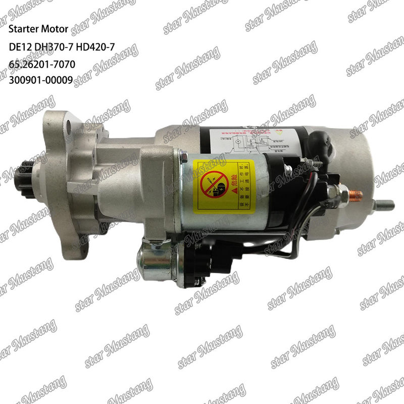 DE12 DH370-7 HD420-7 इंजन स्टार्टर मोटर 24V 11T 9KW 65.26201-7070 300901-00009 DOOSAN DAEWOO इंजन स्पेयर पार्ट्स के लिए