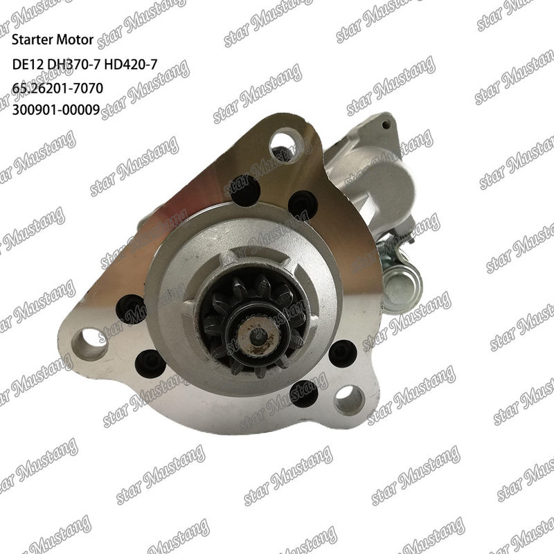 DE12 DH370-7 HD420-7 इंजन स्टार्टर मोटर 24V 11T 9KW 65.26201-7070 300901-00009 DOOSAN DAEWOO इंजन स्पेयर पार्ट्स के लिए