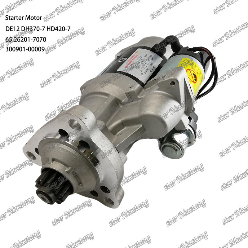 DE12 DH370-7 HD420-7 इंजन स्टार्टर मोटर 24V 11T 9KW 65.26201-7070 300901-00009 DOOSAN DAEWOO इंजन स्पेयर पार्ट्स के लिए