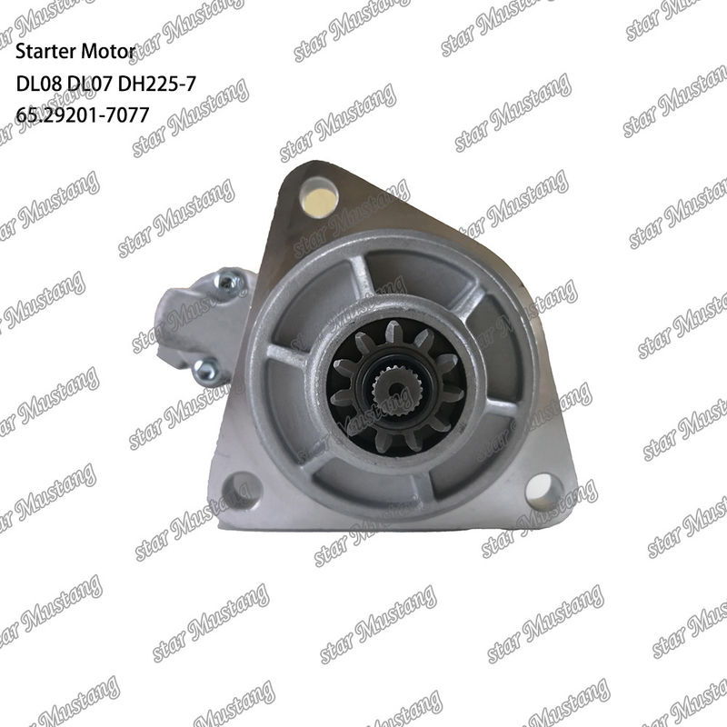 DL08 DL07 DH225-7 इंजन स्टार्टर मोटर 24V 11T 5.5KW 65.29201-7077 DOOSAN DAEWOO इंजन स्पेयर पार्ट्स के लिए