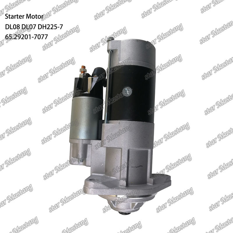 DL08 DL07 DH225-7 इंजन स्टार्टर मोटर 24V 11T 5.5KW 65.29201-7077 DOOSAN DAEWOO इंजन स्पेयर पार्ट्स के लिए