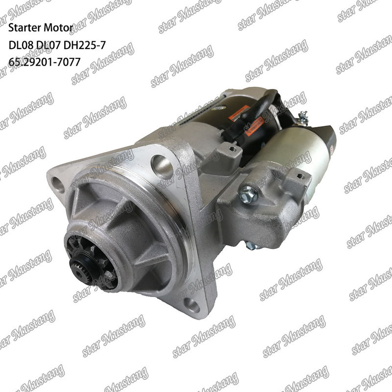 DL08 DL07 DH225-7 इंजन स्टार्टर मोटर 24V 11T 5.5KW 65.29201-7077 DOOSAN DAEWOO इंजन स्पेयर पार्ट्स के लिए