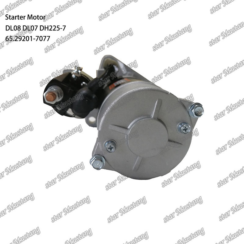 DL08 DL07 DH225-7 इंजन स्टार्टर मोटर 24V 11T 5.5KW 65.29201-7077 DOOSAN DAEWOO इंजन स्पेयर पार्ट्स के लिए