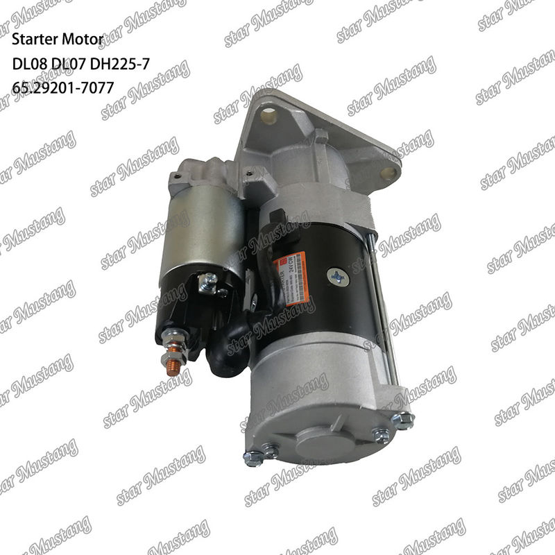 DL08 DL07 DH225-7 इंजन स्टार्टर मोटर 24V 11T 5.5KW 65.29201-7077 DOOSAN DAEWOO इंजन स्पेयर पार्ट्स के लिए