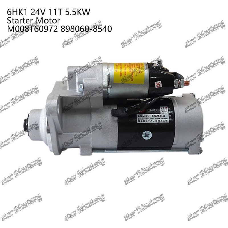 6HK1 इंजन स्टार्टर मोटर 24V 11T 5.5KW M008T60972 898060-8540 ISUZU इंजन स्पेयर पार्ट्स के लिए