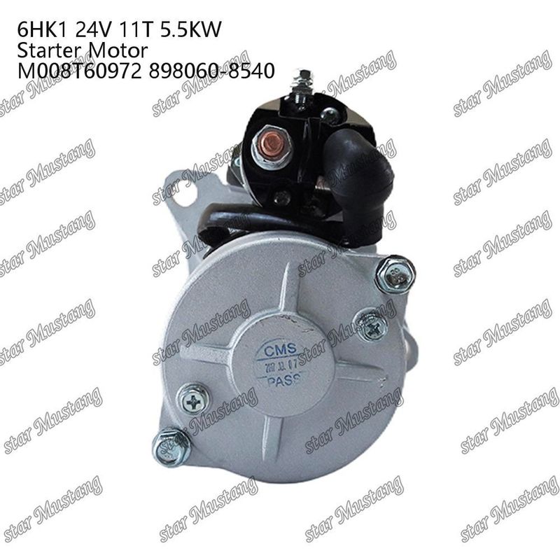 6HK1 इंजन स्टार्टर मोटर 24V 11T 5.5KW M008T60972 898060-8540 ISUZU इंजन स्पेयर पार्ट्स के लिए