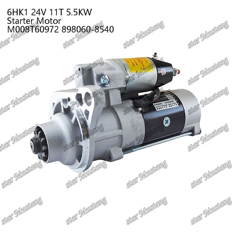 6HK1 इंजन स्टार्टर मोटर 24V 11T 5.5KW M008T60972 898060-8540 ISUZU इंजन स्पेयर पार्ट्स के लिए