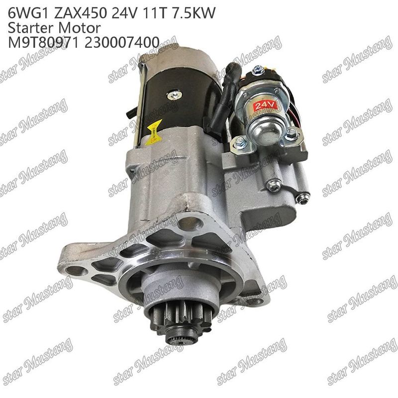 6WG1 ZAX450 इंजन स्टार्टर मोटर 24V 11T 7.5KW DI प्रकार M9T80971 230007400 ISUZU इंजन स्पेयर पार्ट्स के लिए