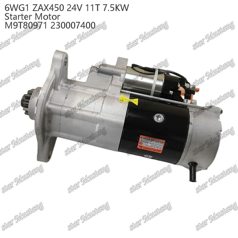 6WG1 ZAX450 इंजन स्टार्टर मोटर 24V 11T 7.5KW DI प्रकार M9T80971 230007400 ISUZU इंजन स्पेयर पार्ट्स के लिए