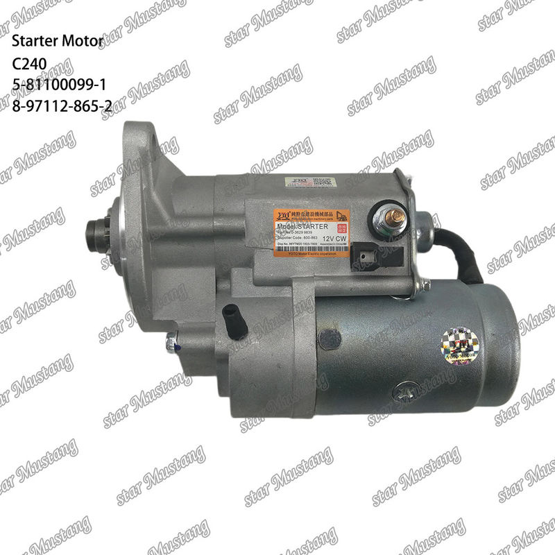 C240 इंजन स्टार्टर मोटर 9T 12V 5-81100099-1 8-97112-865-2 ISUZU इंजन स्पेयर पार्ट्स के लिए
