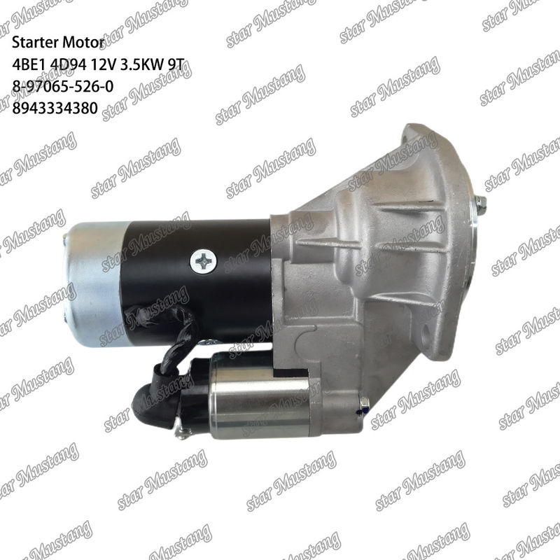 स्टार्टर मोटर 4BE1 4D94 12V 9T 8-97065-526-0 8943334380 Komatsu इंजन भागों के लिए उपयुक्त