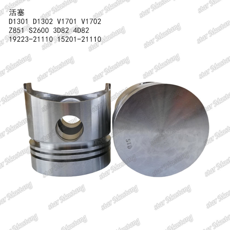 पिस्टन D1301 D1302 V1701 V1702 Z851 S2600 3D82 4D82 19223-21110 15201-21110 कुबोटा इंजन पार्ट्स के लिए उपयुक्त